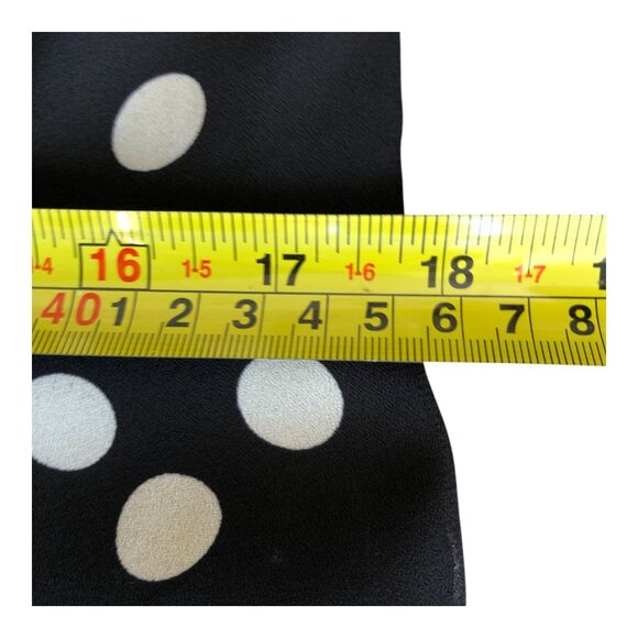 ADRIANNA PAPELL Black Polka Dot Sleeveless Feminine Ruffle Sheath Dress 12 - Picture 11 of 12